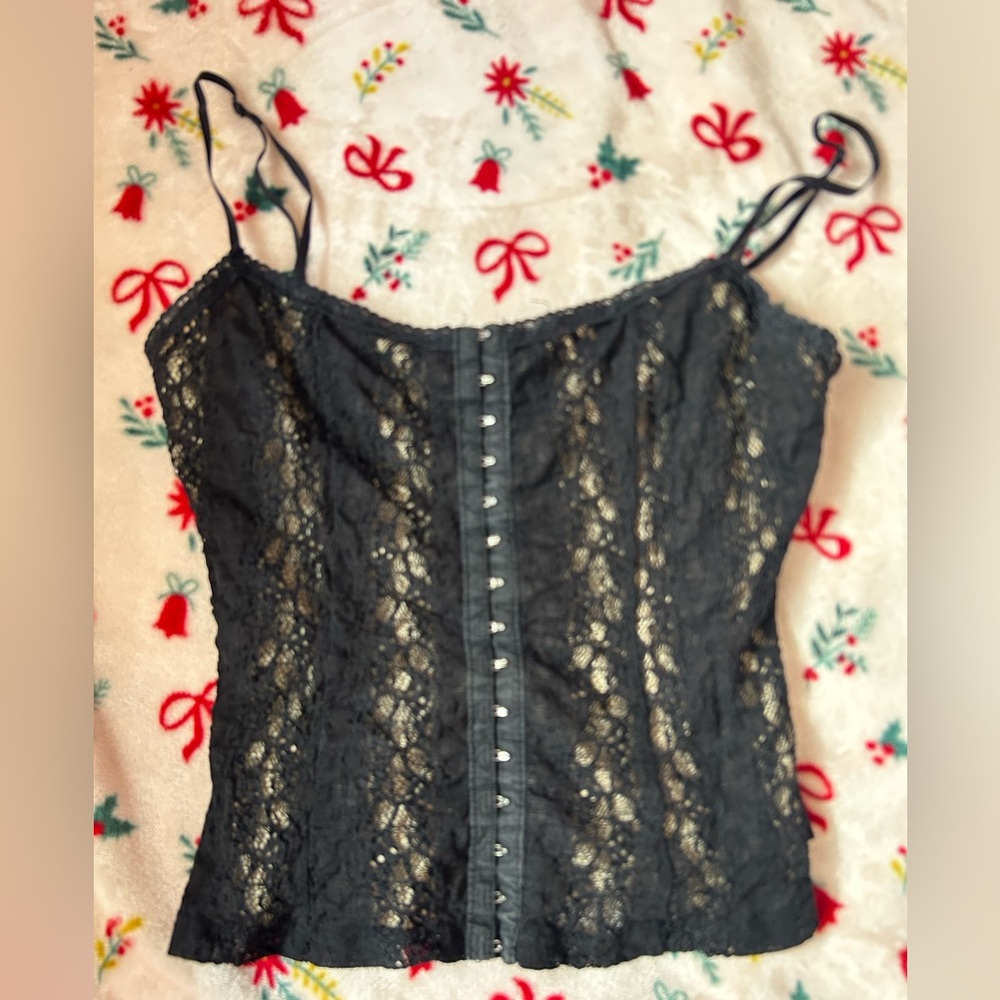 Black lace corset top